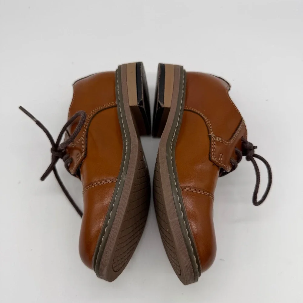Bruno Marc Kids Cognac Brown Cap Toe Oxford Dress Shoes SBOX211K Size 10